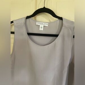 Josephine Chaus Sleeveless 100% Silk Top Size 12 Gray